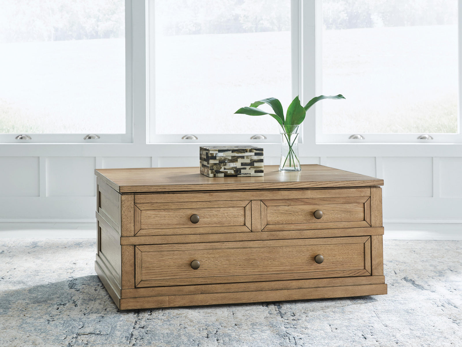 Sharlance Lift-Top Coffee Table - Light Brown (T655-SI) - Image 2