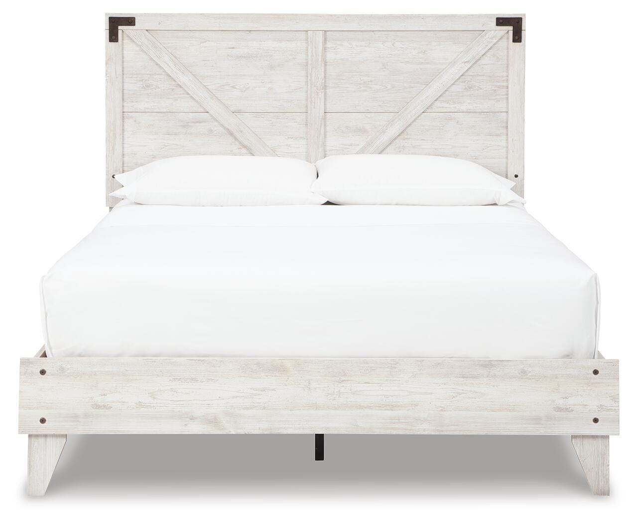 Shawburn Crossbuck Panel Platform Bed - White/Dark Charcoal Gray (EB4121-SI) - Image 3