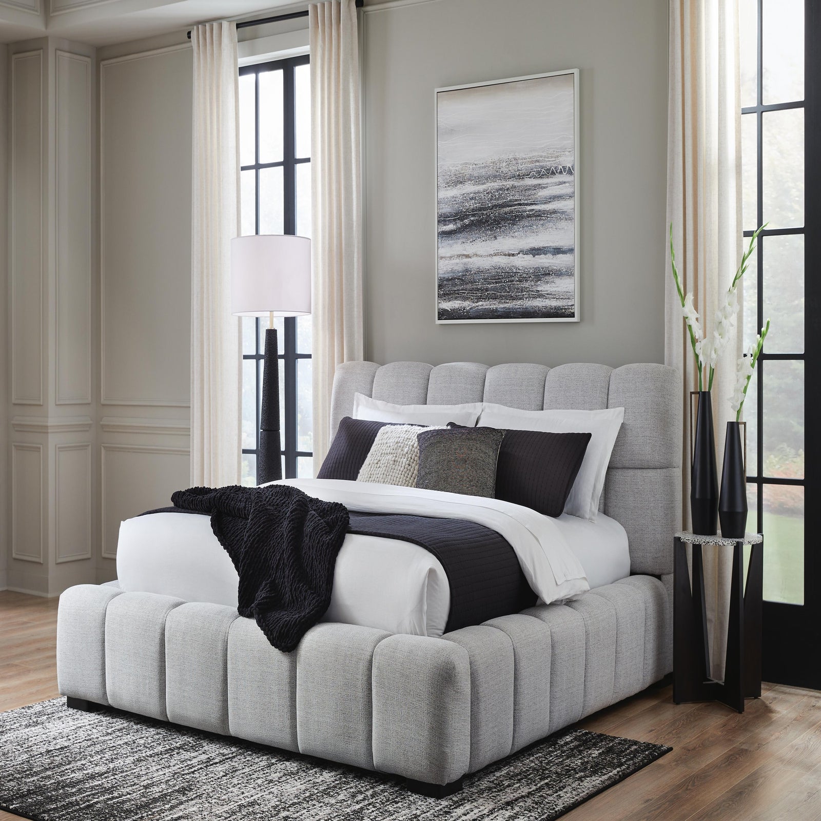 Grendusk King Upholstered Bed (PCB584-SI) - Image 5