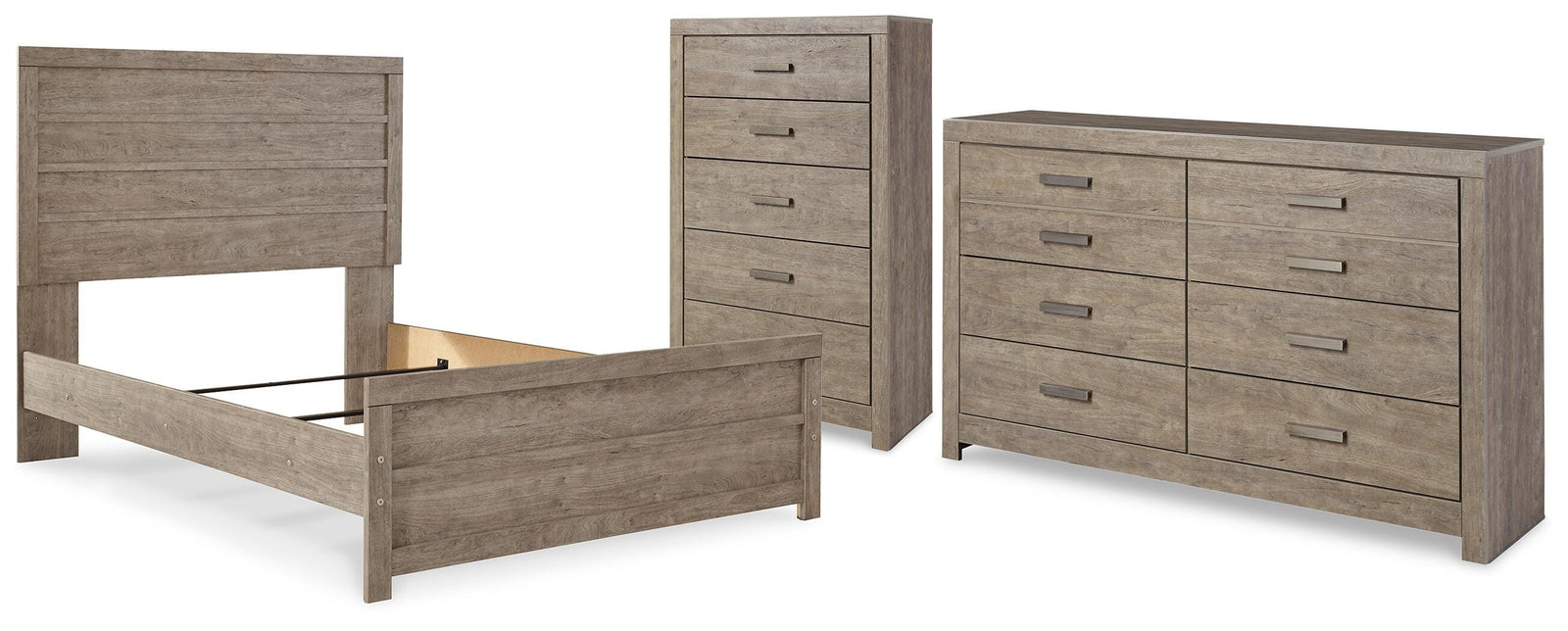 Culverbach Panel Bed, Dresser and Chest - Gray (B070-SI)