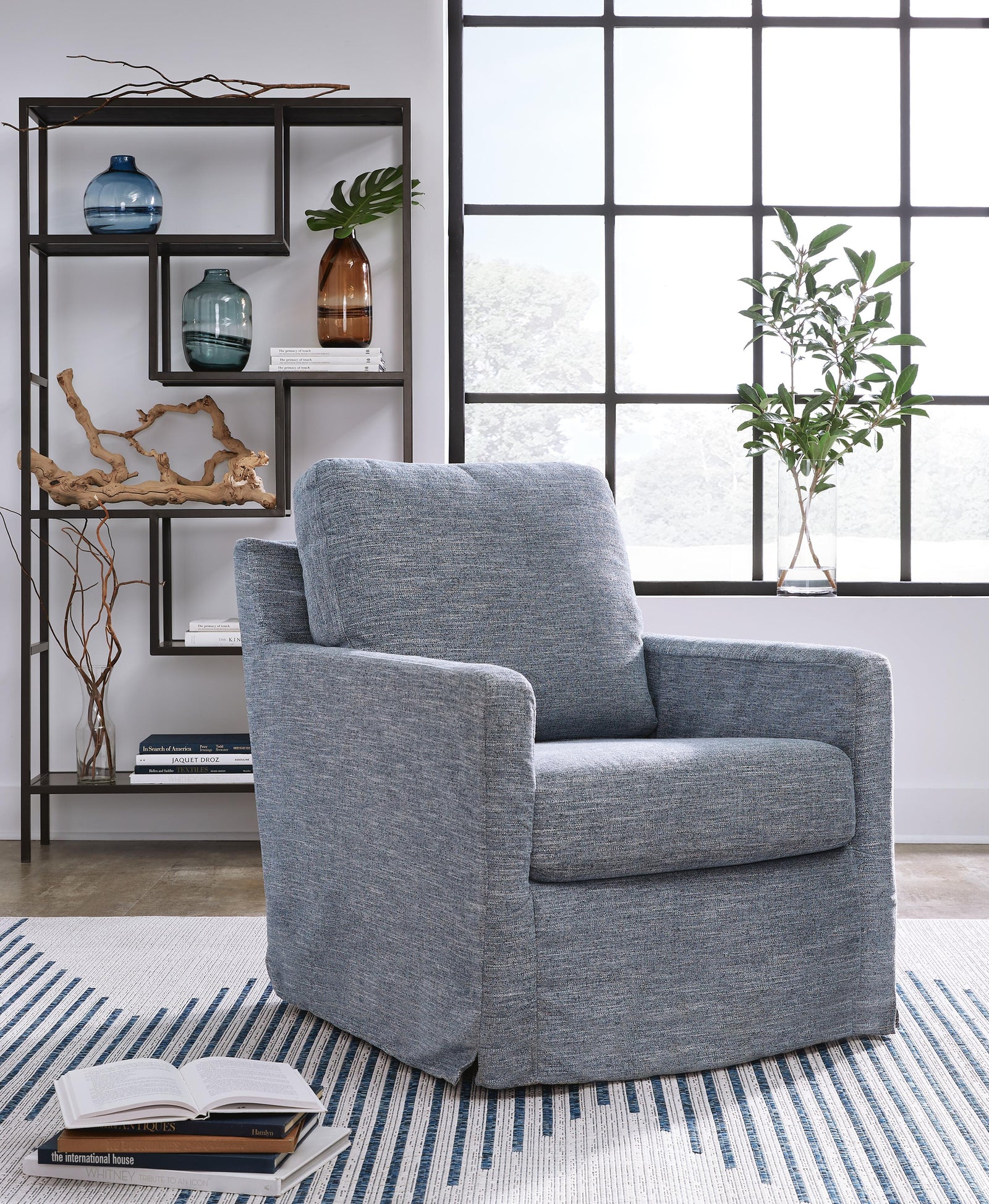 Nenana Next-Gen Nuvella Swivel Glider Accent Chair (A3000646-SI) - Image 5