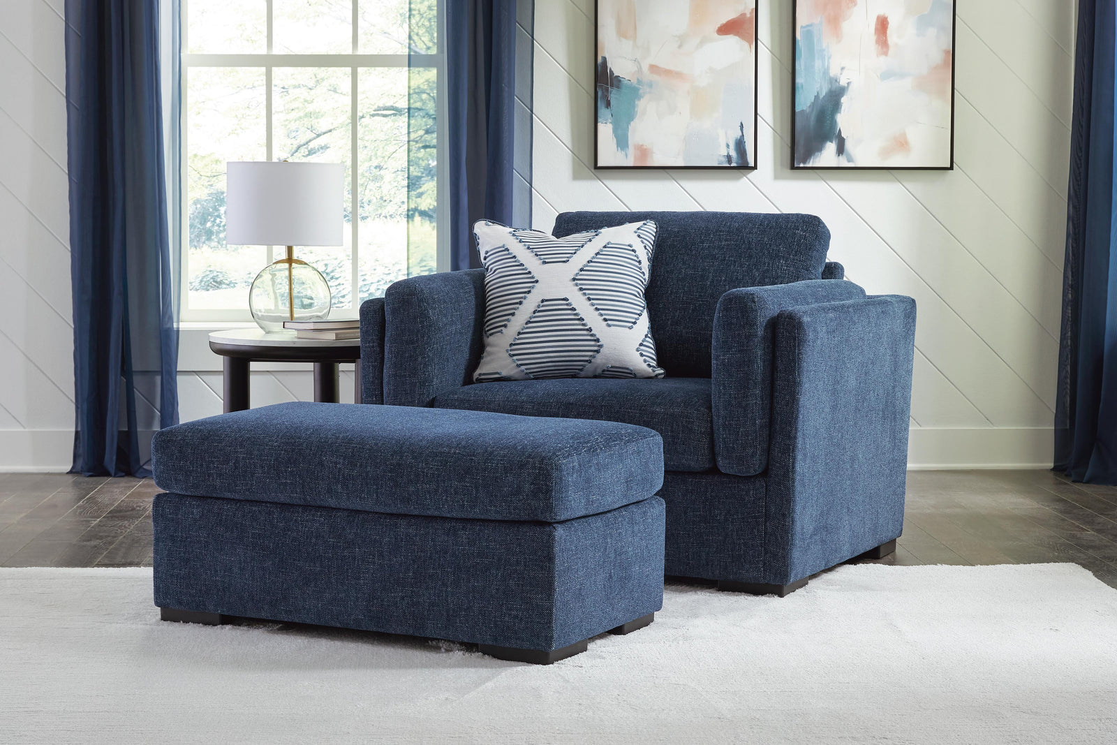 Evansley Oversized Chair and Ottoman (54502-SI) - Image 9