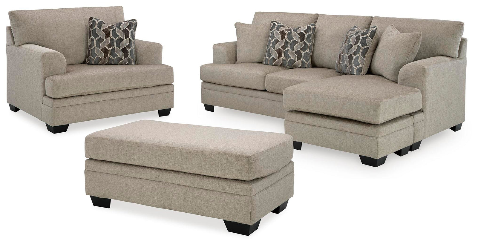 Stonemeade Sofa Chaise, Oversized Chair, and Ottoman (59504-SI)