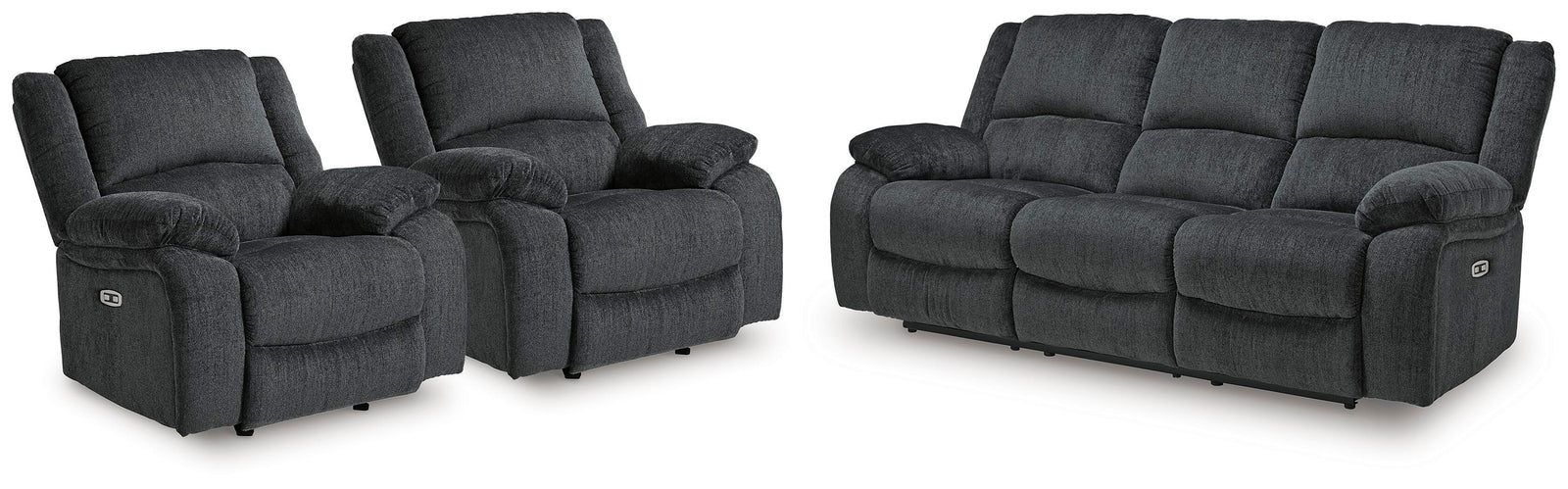 Draycoll Power Reclining Sofa and 2 Power Recliners (76504-SI)