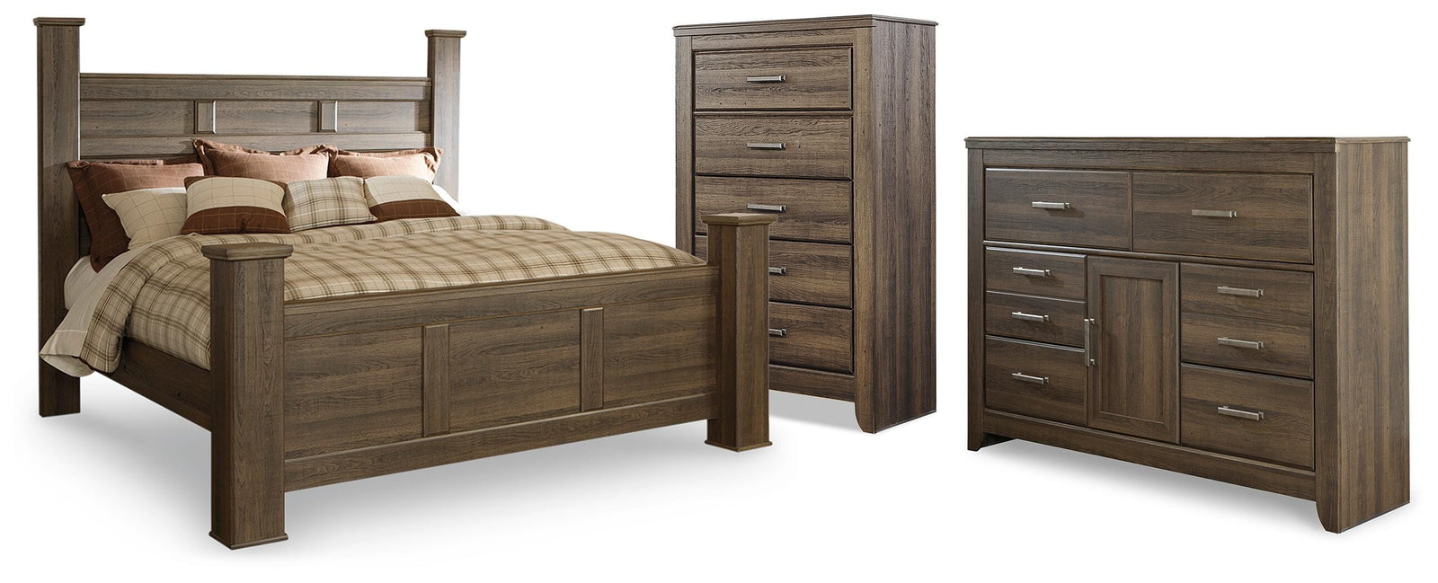 Juararo Poster Bed, Dresser and Chest (B251-SI)