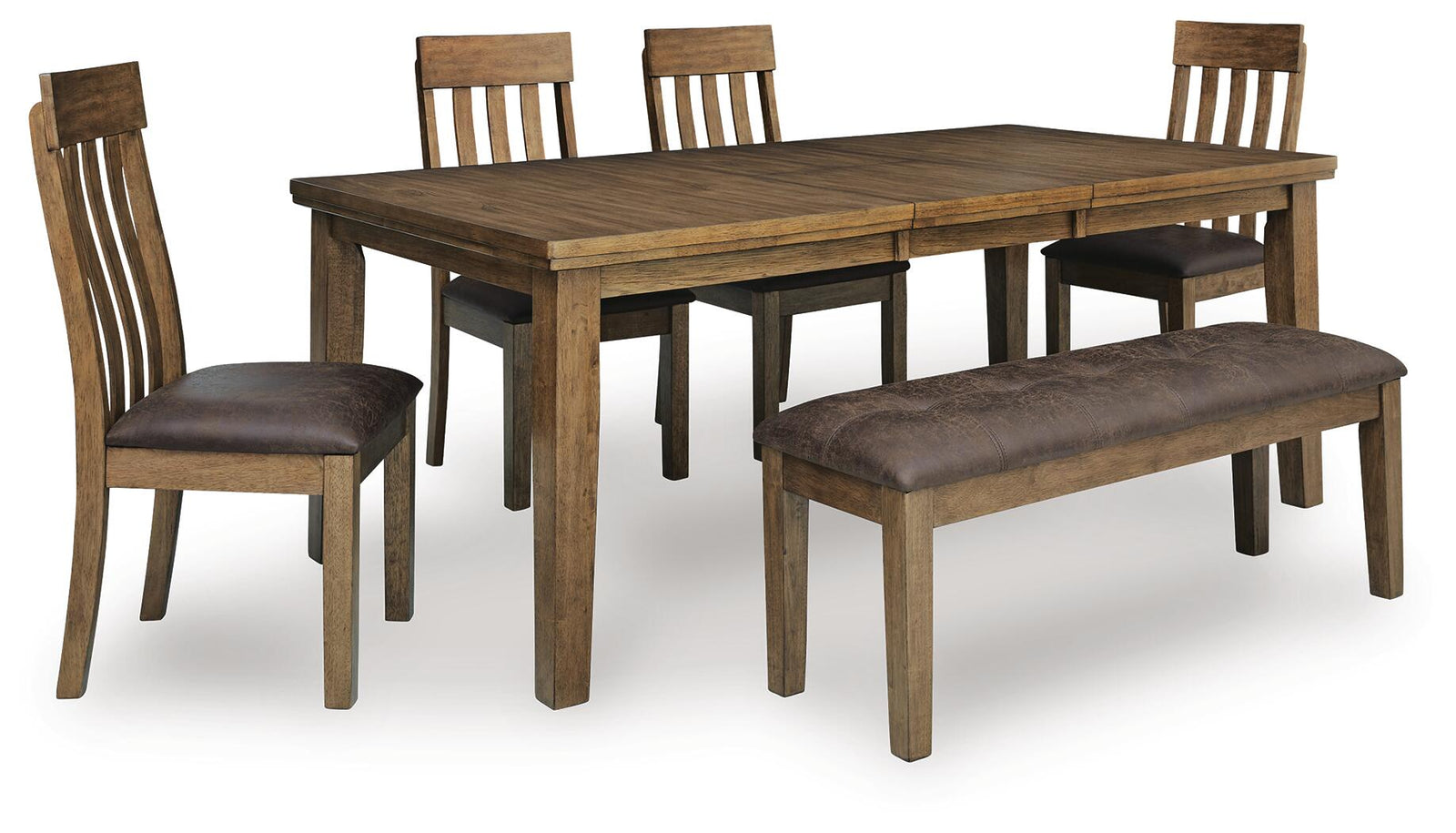 Urbinforte Extension Dining Table, 4 Chairs and Bench (PCD592-SI)