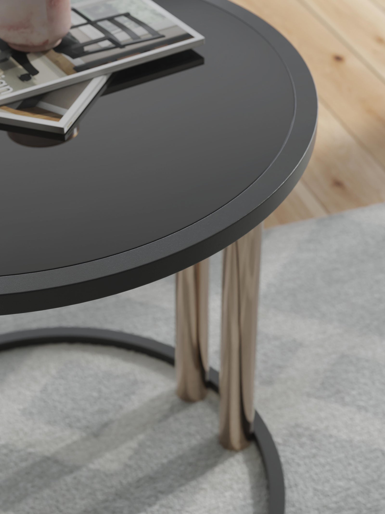 Hannerly Table (Set of 3) - Black/Gold Finish (T219-SI) - Image 5