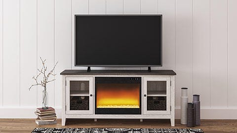 Dorrinson 60 TV Stand with Electric Fireplace (W287-SI) - Image 2