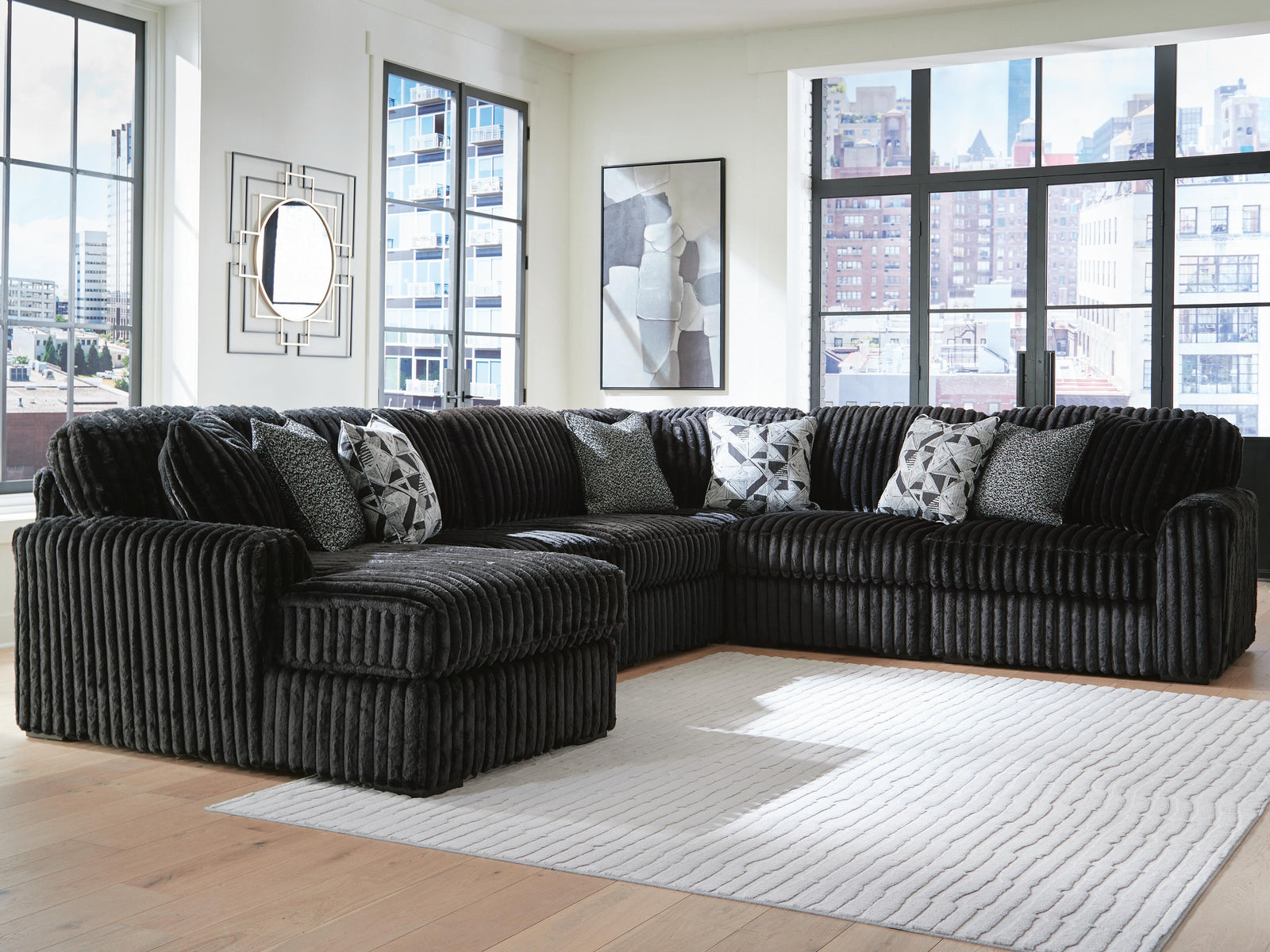 Midnight-Madness 6-Piece Sectional with Chaise (98103-SI) - Image 2
