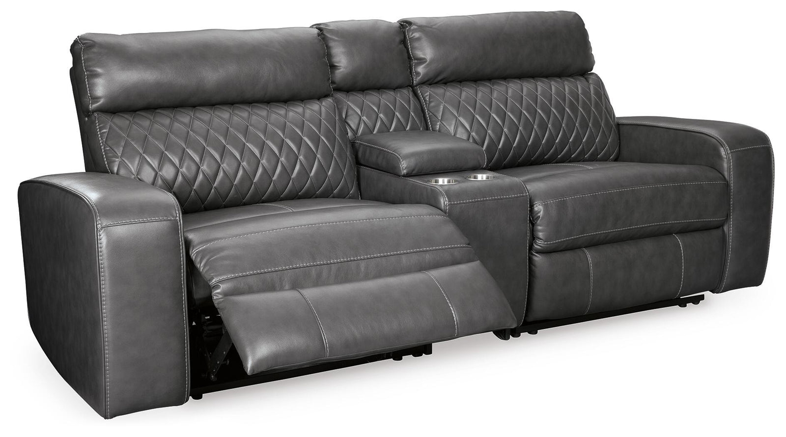 Samperstone 3-Piece Power Reclining Sectional Loveseat (55203-SI) - Image 2
