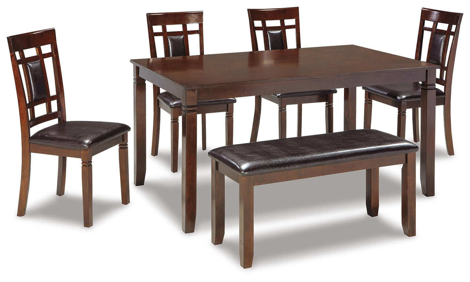 Bennox Dining Table and Chairs with Bench (Set of 6) (D384-SI)