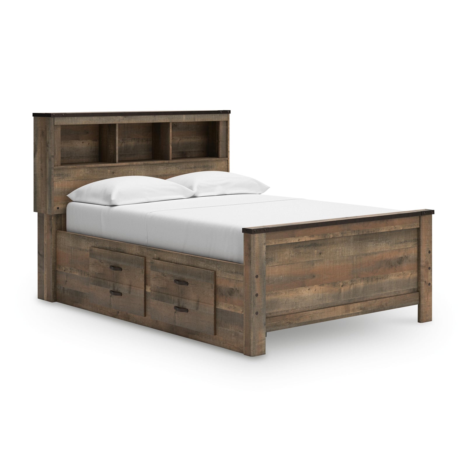 Trinell Bookcase Bed with 2 Storage Drawers (Youth) - Brown (B446-SI) - Image 4