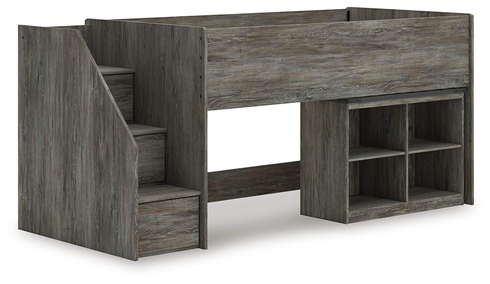 Frandern Loft Bed with Bookcase Storage (Youth) - Gray (B4480-SI)