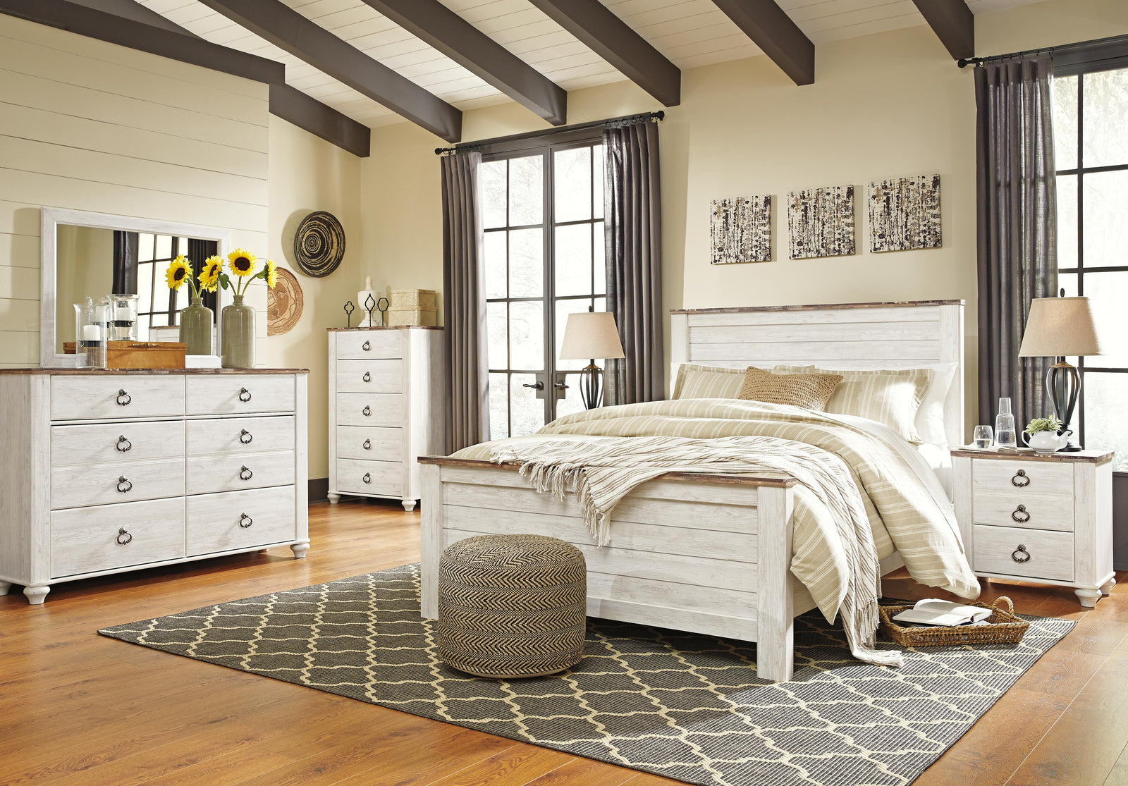 Willowton Panel Headboard - Whitewash (B267-SI) - Image 11