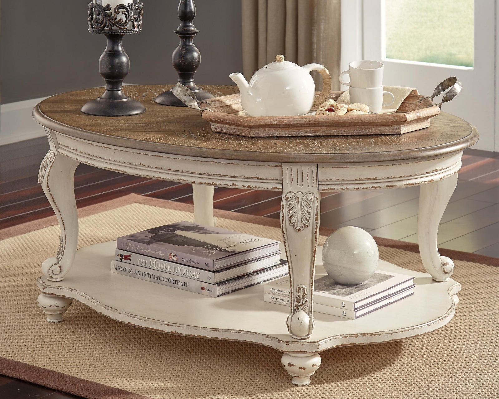 Realyn Coffee Table and 2 End Tables - White/Brown (T743-SI) - Image 5