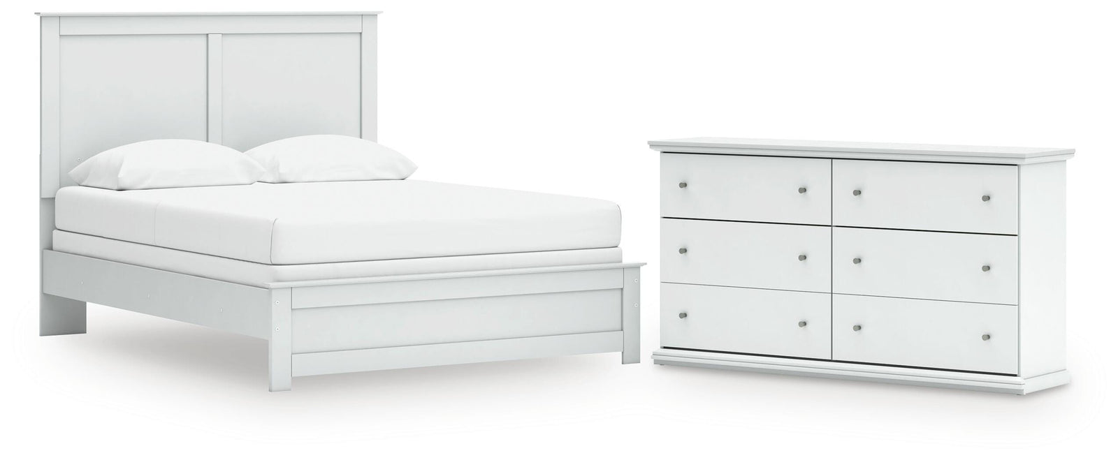 Bostwick Shoals Panel Bed and Dresser - White (B139-SI)