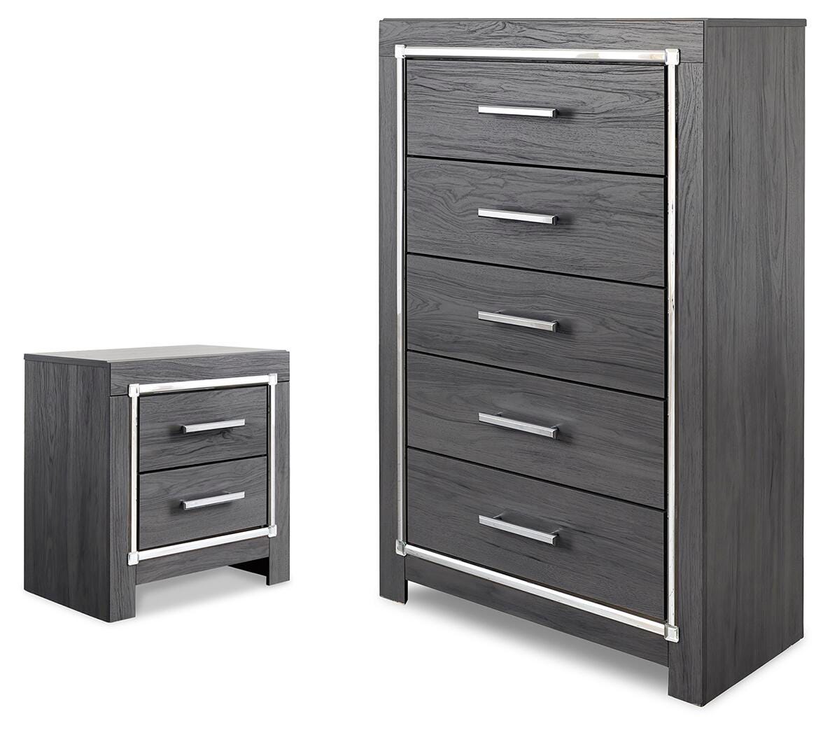 Lodanna Chest and Nightstand (B214-SI)