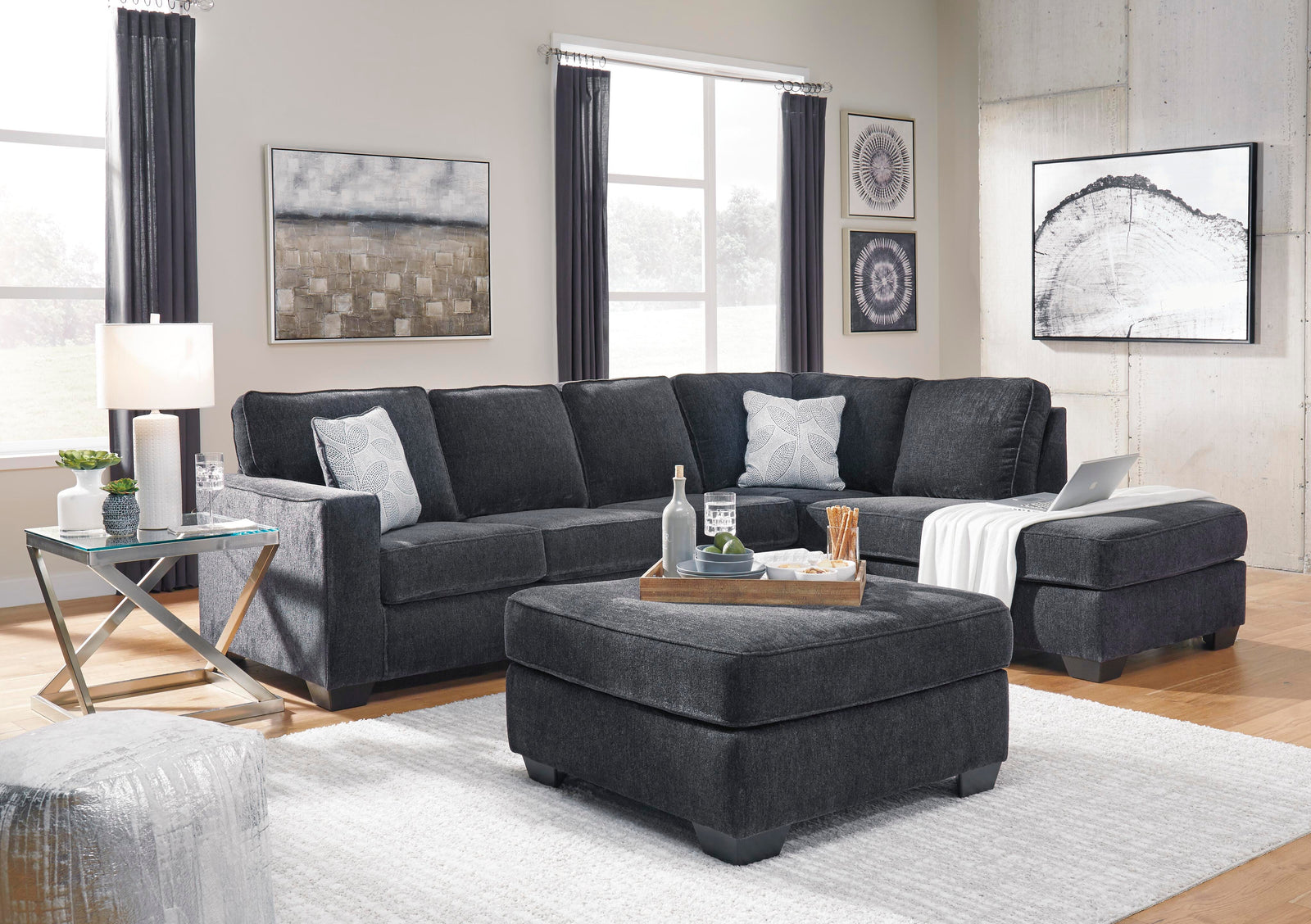 Altari 2-Piece Sleeper Sectional with Chaise (87213-SI) - Image 4