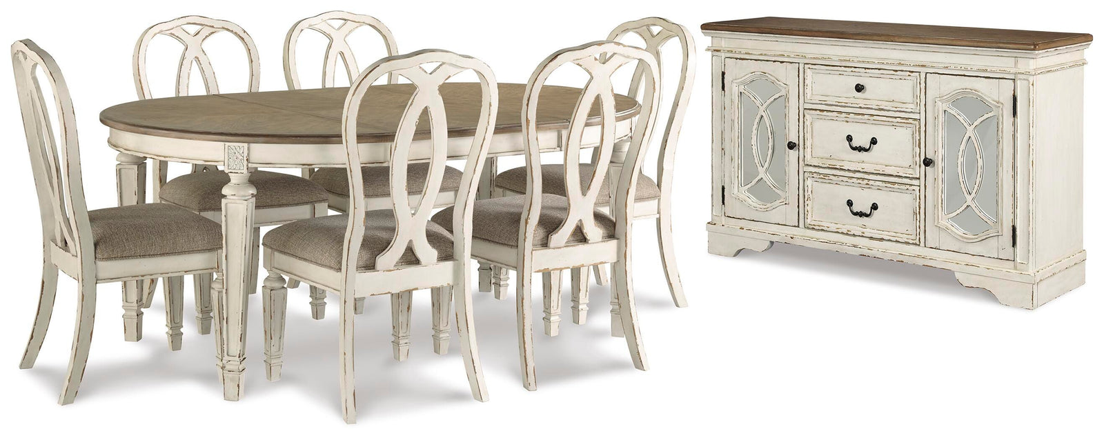 Realyn Dining Table and 6 Chairs with Server (D743-SI) - Image 3