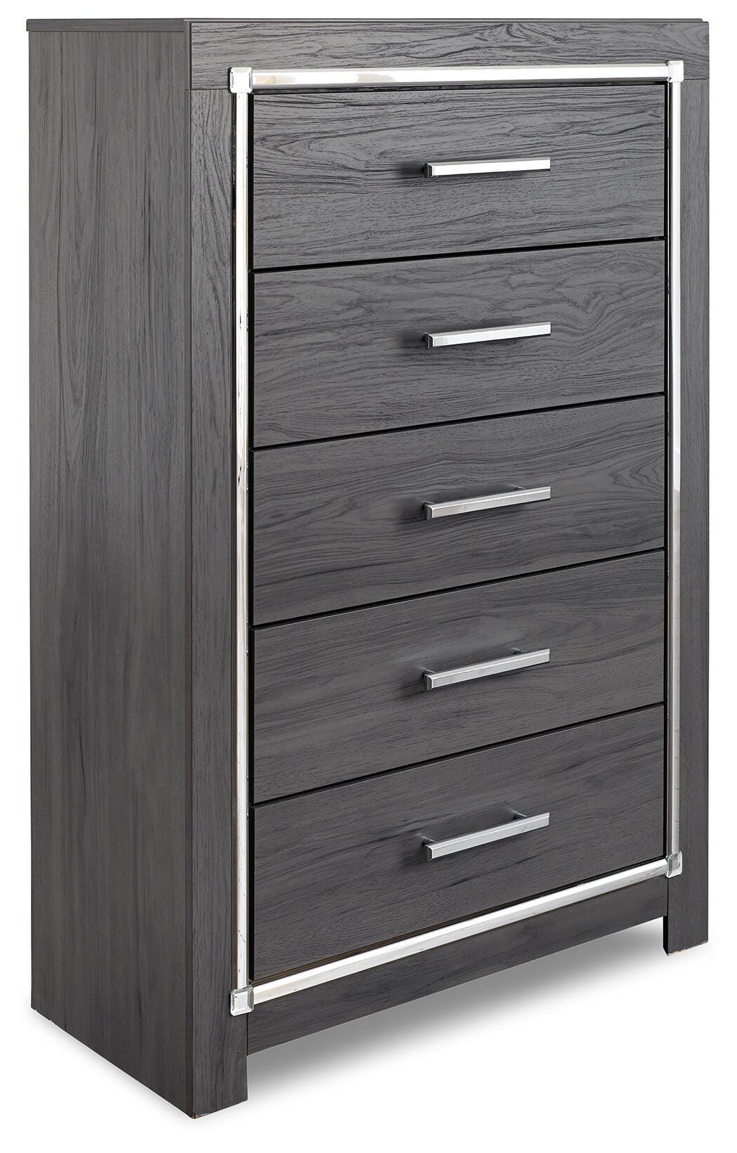 Lodanna Storage Bed, Chest and 2 Nightstands - Gray (B214-SI) - Image 2