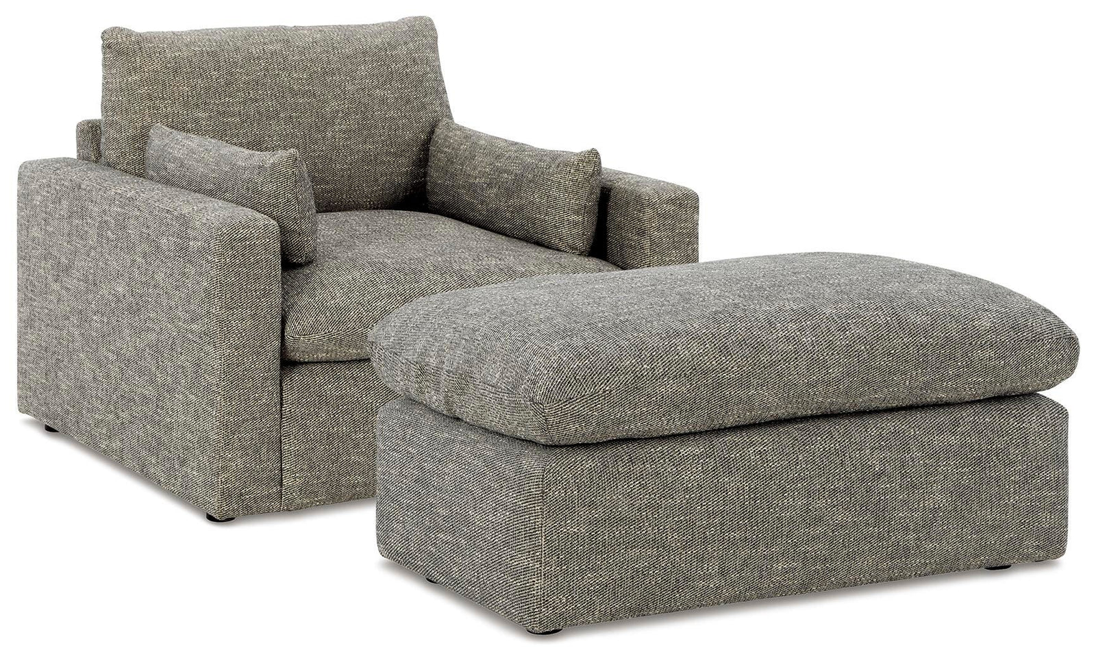 Dramatic Oversized Chair and Ottoman (11702-SI)