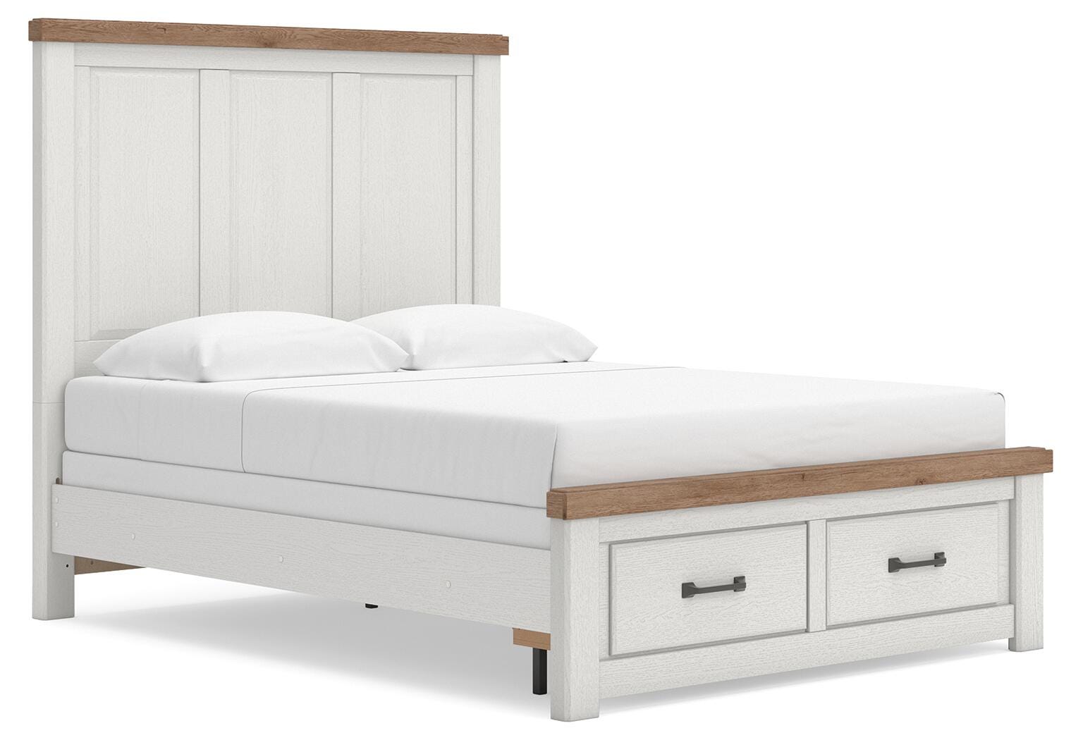 Savonport Panel Storage Bed - White/Brown (B4615-SI)
