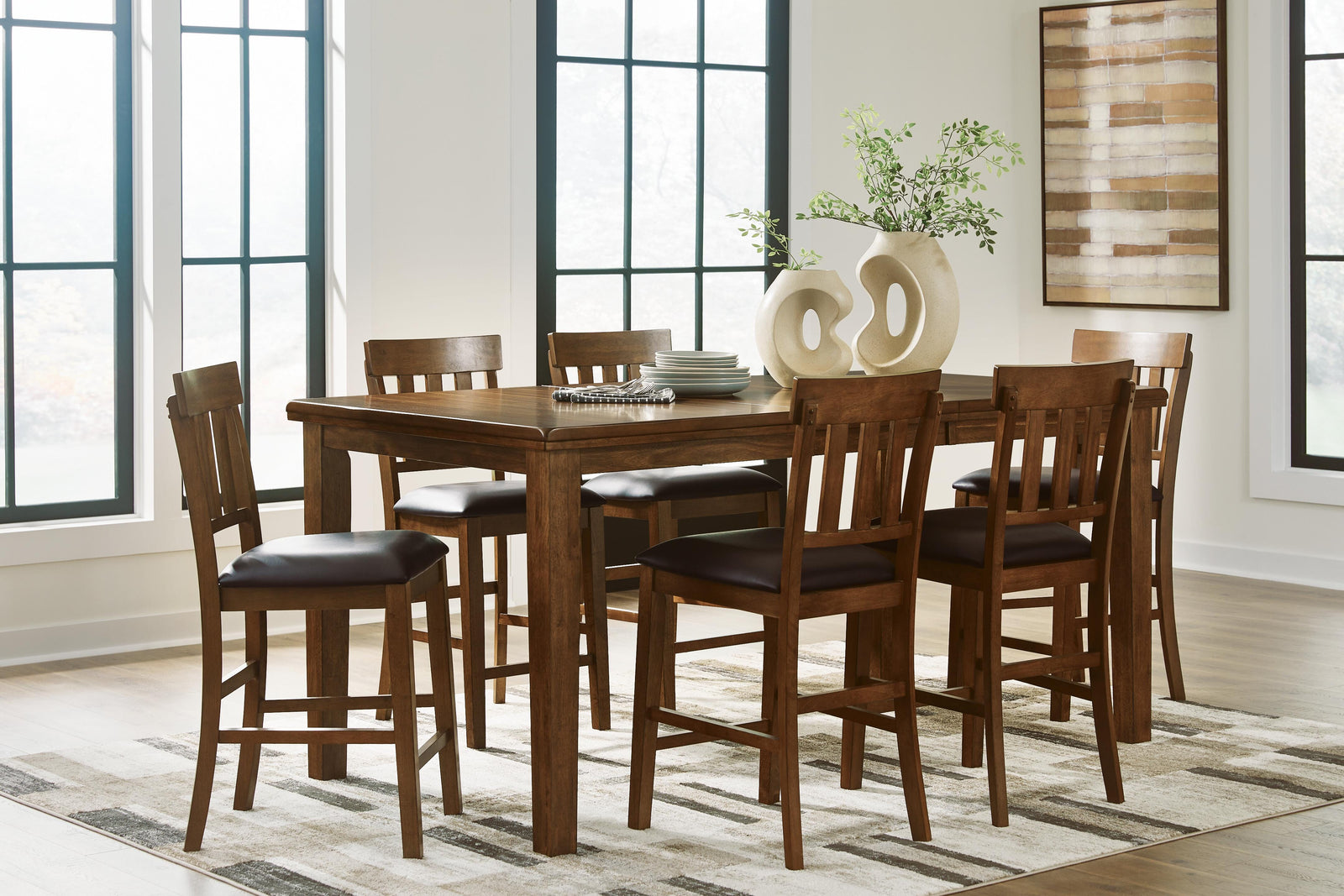 Ralene Counter Hight Dining Table and 6 Barstools (D594-SI) - Image 11