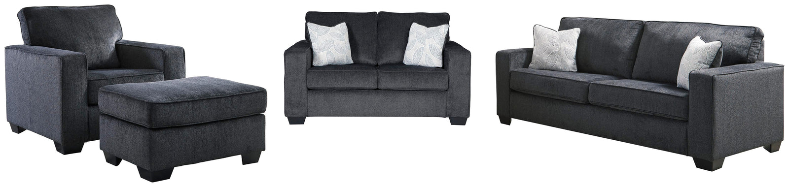 Altari Sofa, Loveseat, Chair and Ottoman (87213-SI)