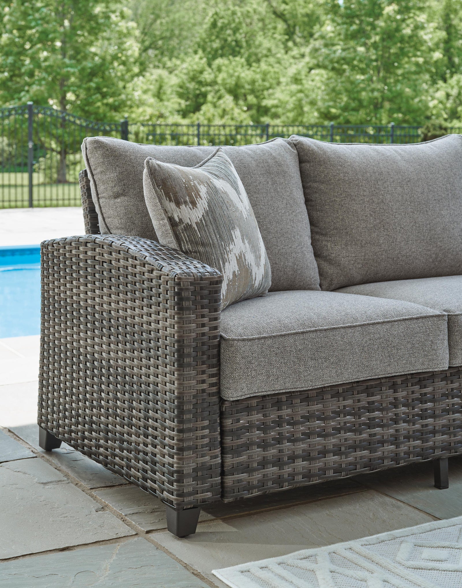Oasis Court Outdoor Sofa/Chairs/Table Set (Set of 4) (P335-SI) - Image 7