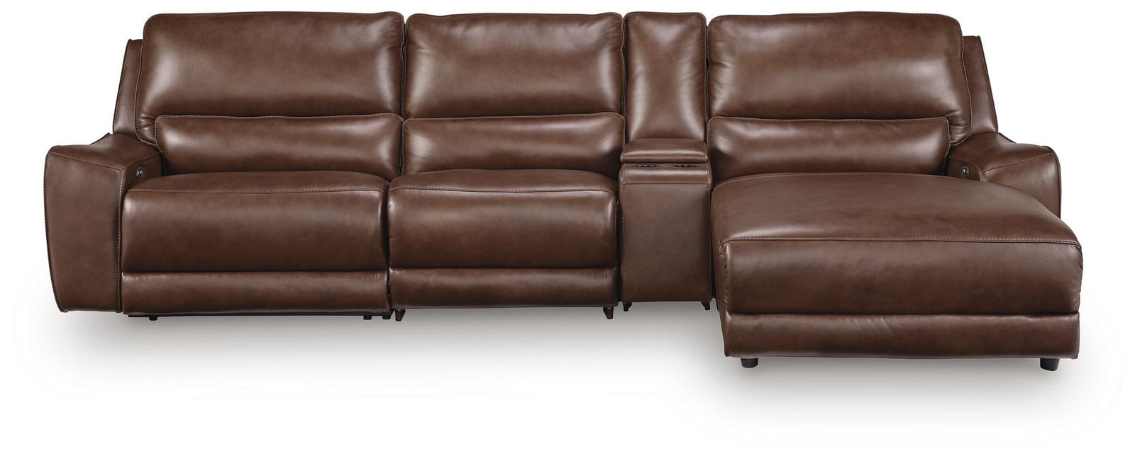 DeepWakes 4-Piece Reclining Sectional with Chaise and Storage Console (PCU62607-SI)