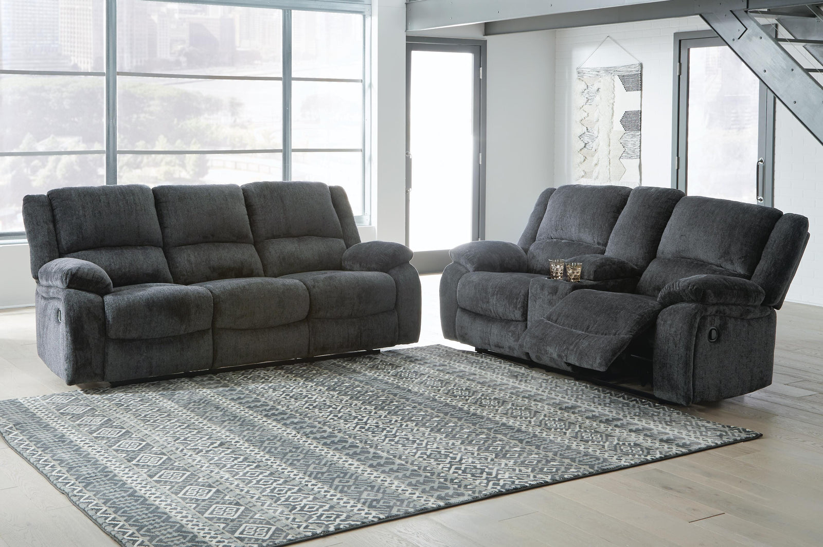 Draycoll Reclining Sofa and Loveseat (76504-SI) - Image 2