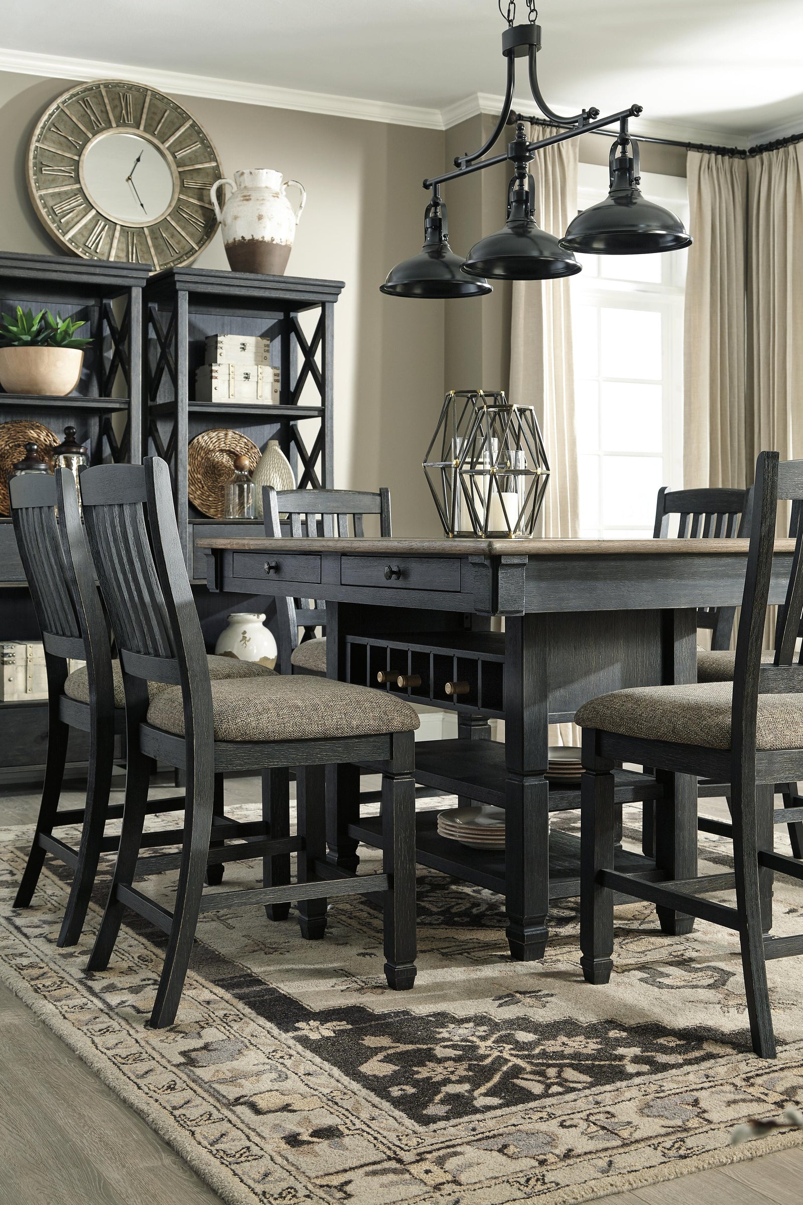 Tyler Creek Counter Height Dining Table with 4 Barstools (D736-SI) - Image 8