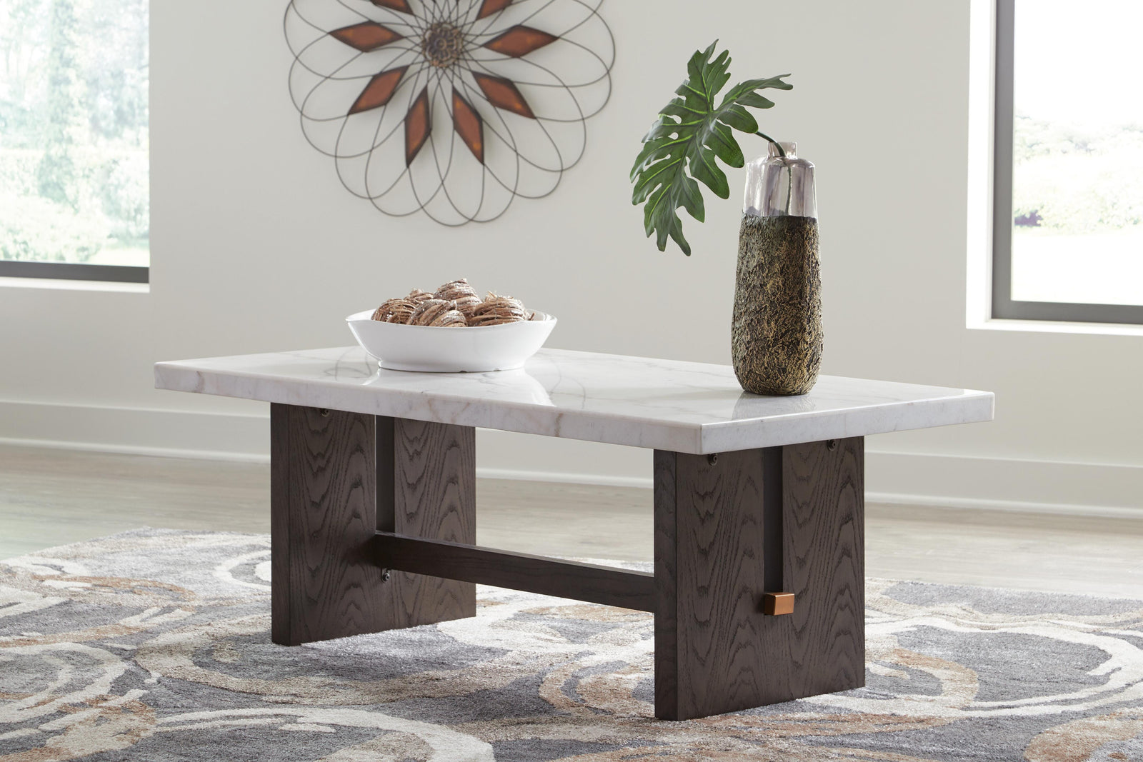 Burkhaus Coffee Table and 2 Ends - White/Dark Brown (T779-SI) - Image 11