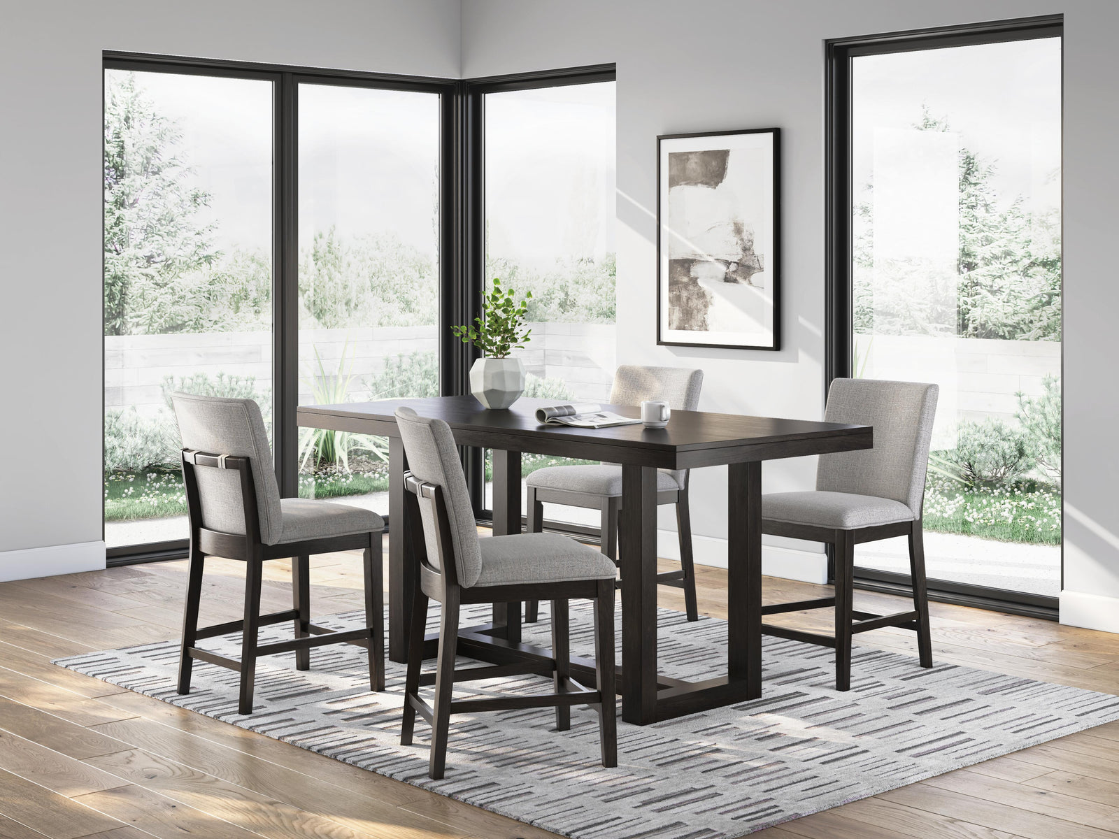 Neymorton Counter Height Dining Table and 4 Barstools (D618-SI) - Image 15