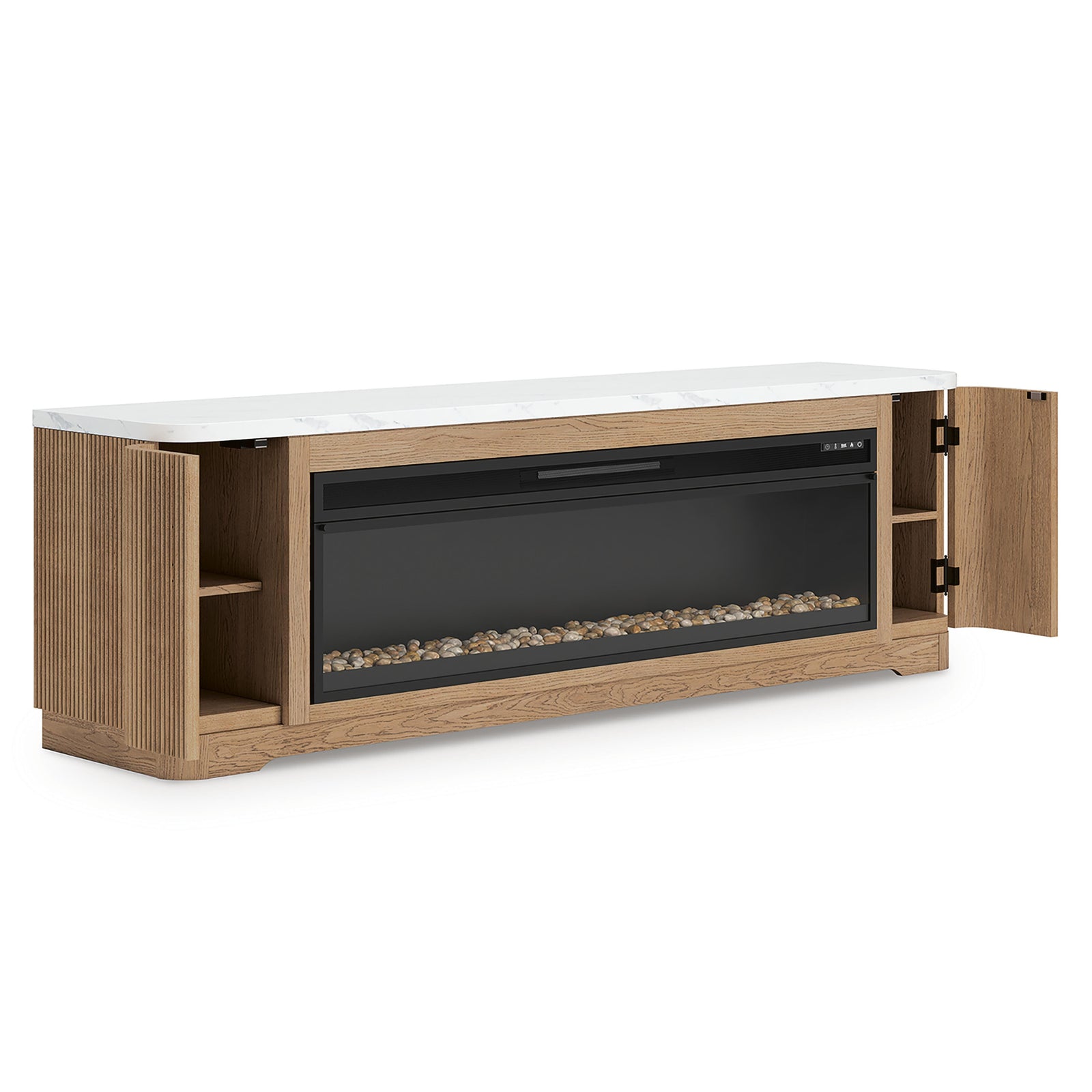 Camdill 80 TV Stand with Electric Fireplace (W808-SI) - Image 8