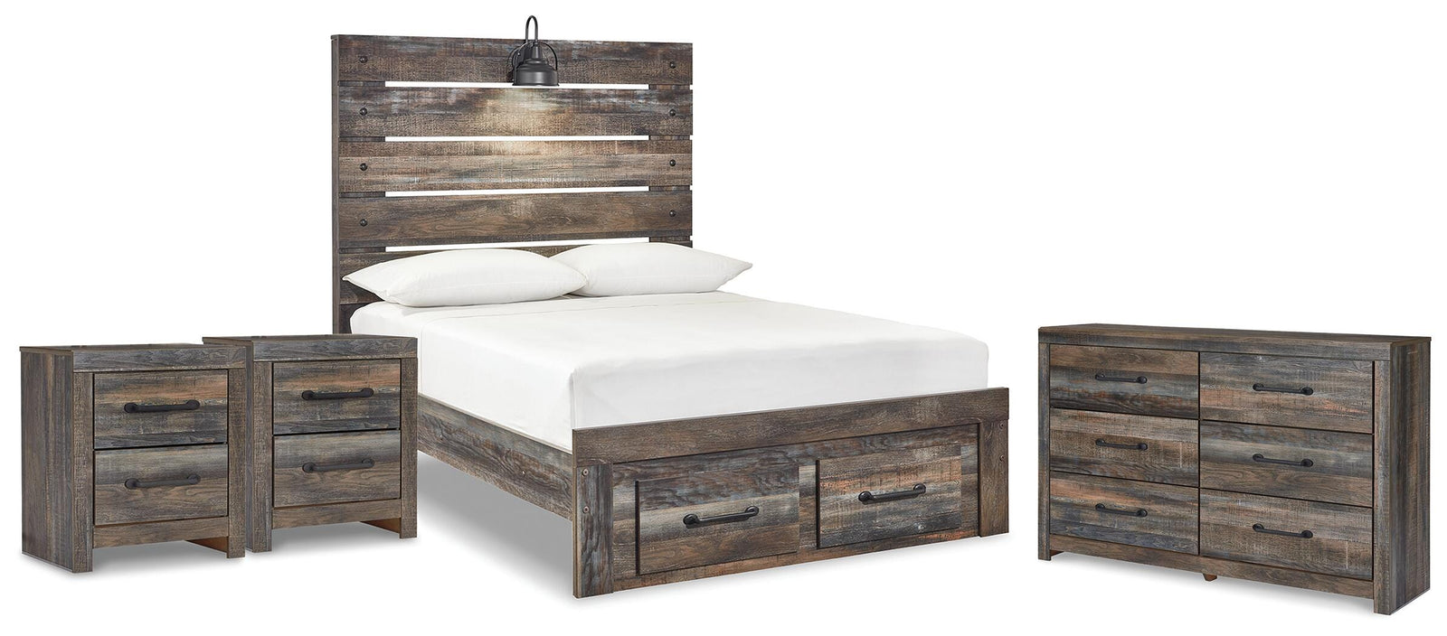 Drystan Storage Bed, Dresser and 2 Nightstands - Multi (B211-SI)