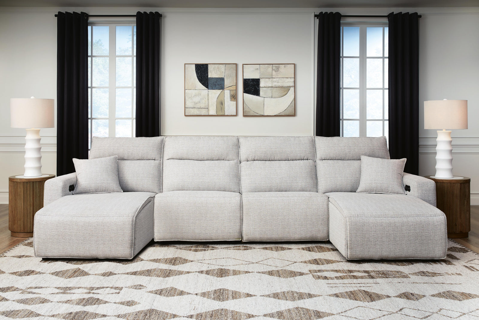 Modmax II 4-Piece Reclining Sectional with Double Chaise (65907-SI) - Image 3