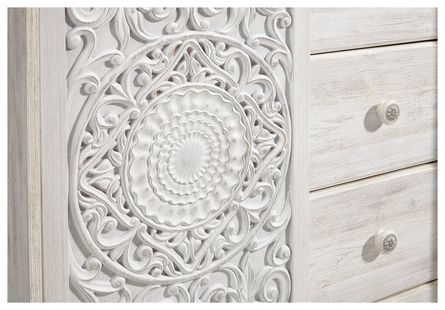 Paxberry Panel Bed, Chest and Nightstand - Whitewash (B181-SI) - Image 5