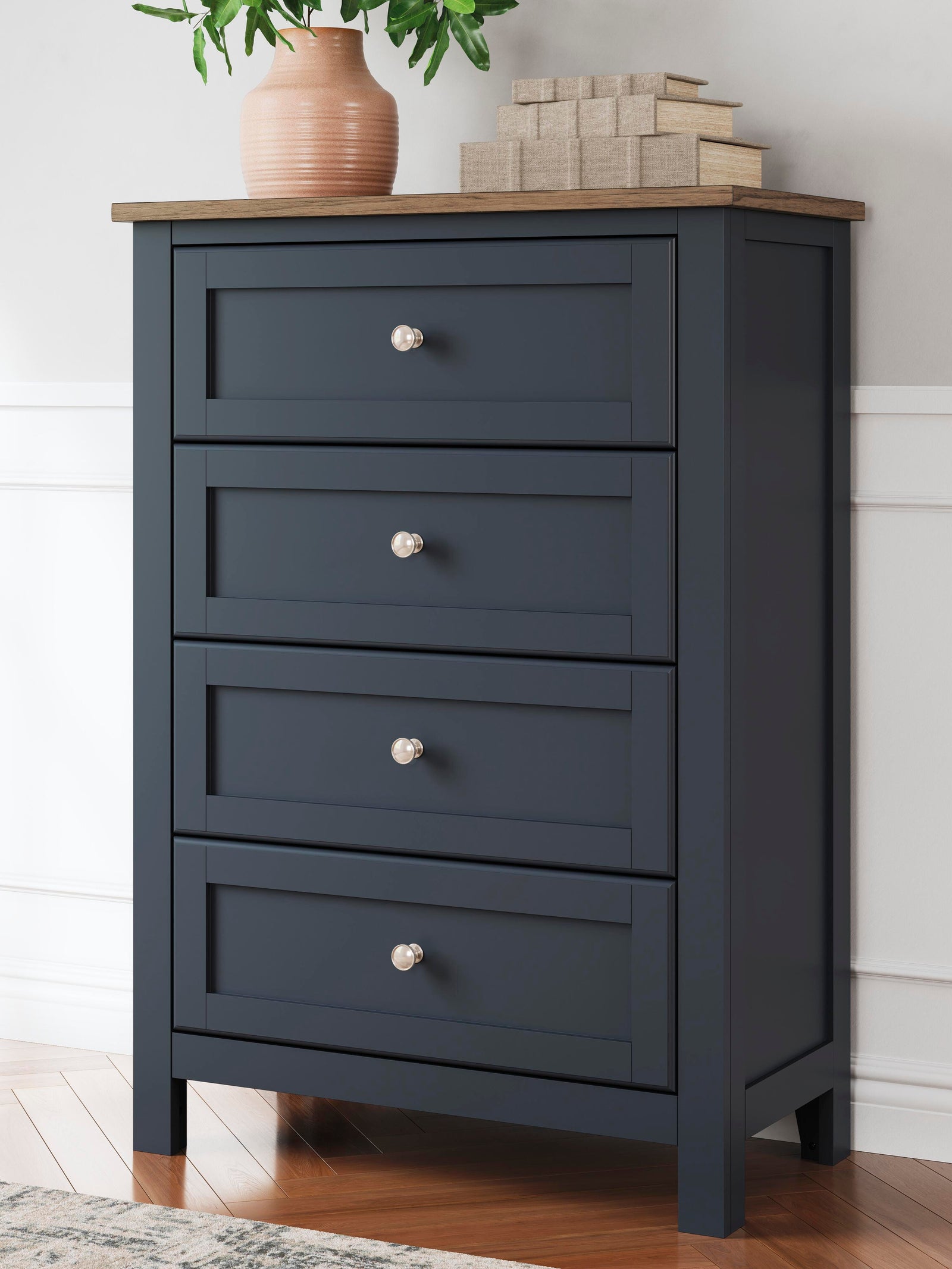 Landocken Panel Bed, Dresser, Chest and Nightstand - Brown/Blue (B414-SI) - Image 33