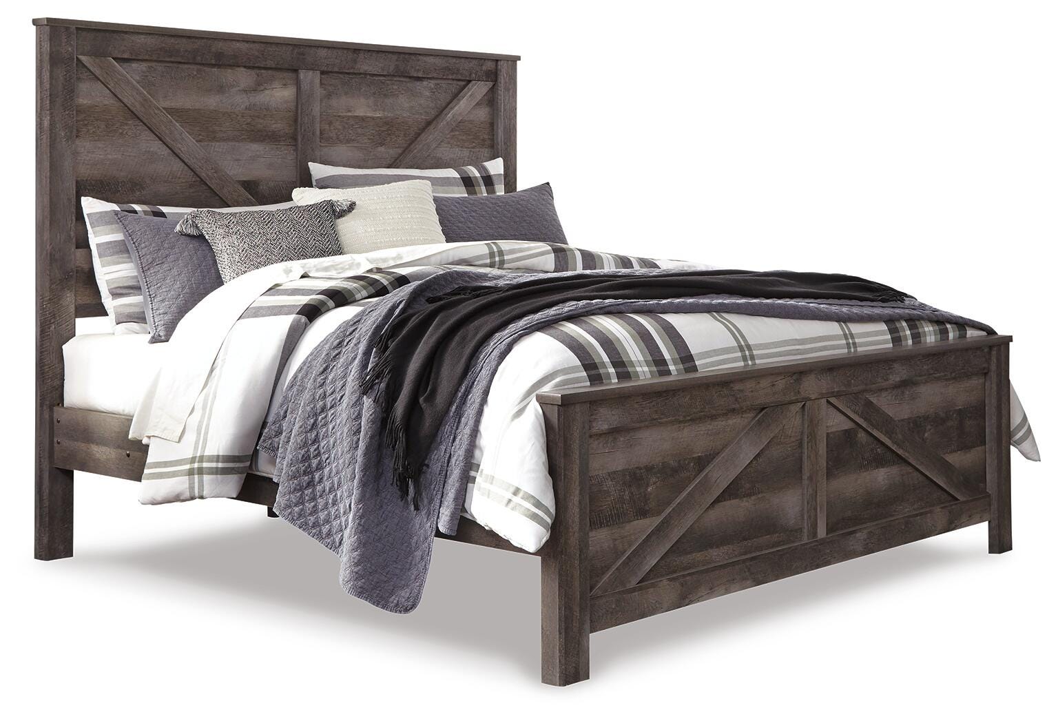 Wynnlow Crossbuck Panel Bed, Dresser, Mirror and Nightstand - Gray (B440-SI) - Image 3