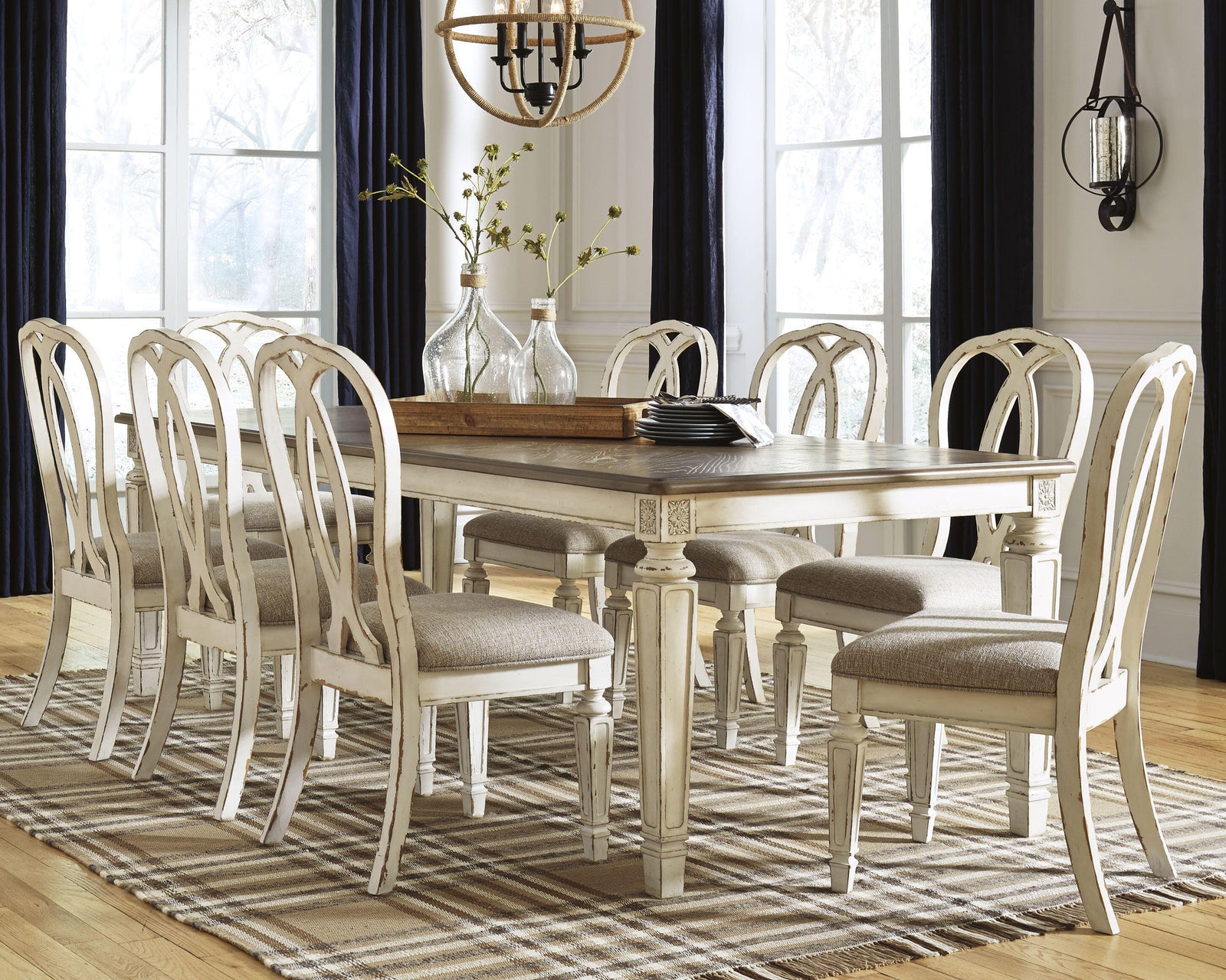 Realyn Dining Extension Table and 8 Chairs (D743-SI) - Image 3