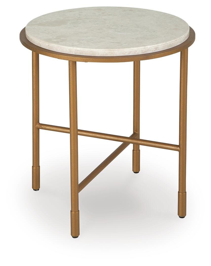Alben End Table - Antique Gold (T643-SI)