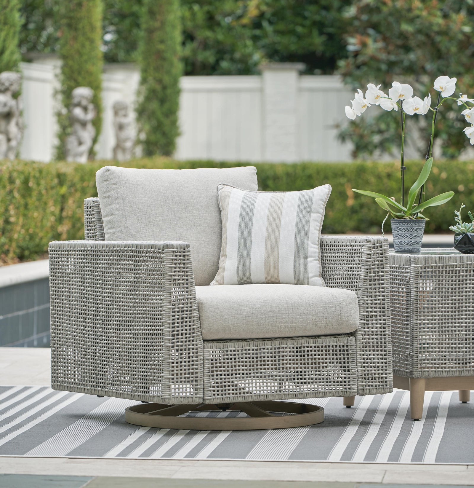 Seton Creek Outdoor Loveseat with Cushion (P798-SI) - Image 18