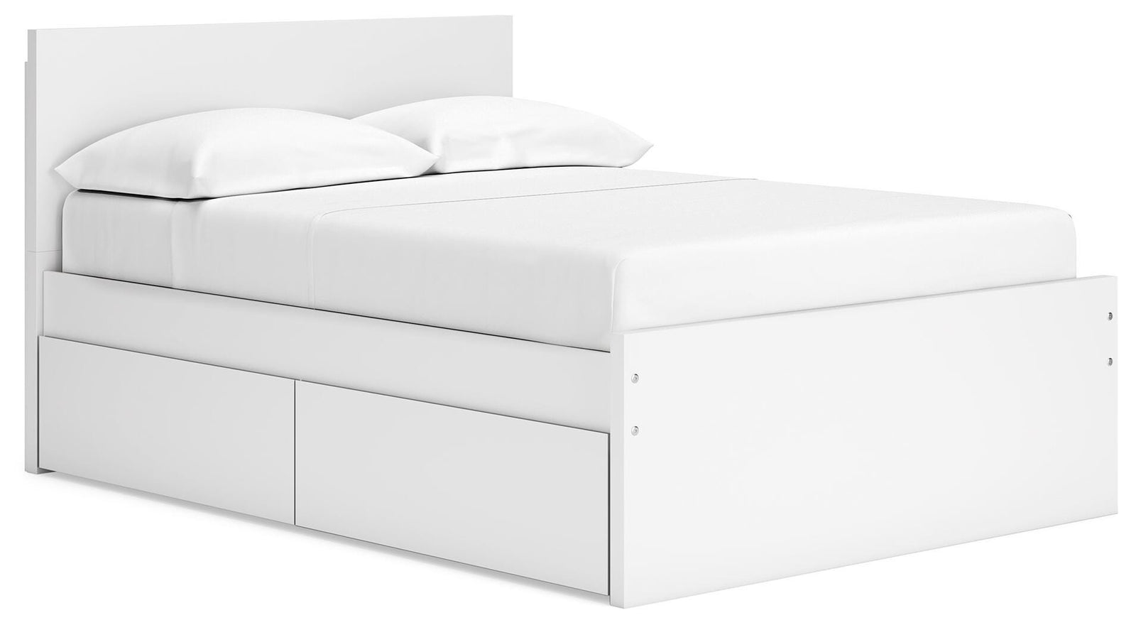 Onita Panel Platform Bed with 1 Side Storage (Youth) - White (EB9630-SI)