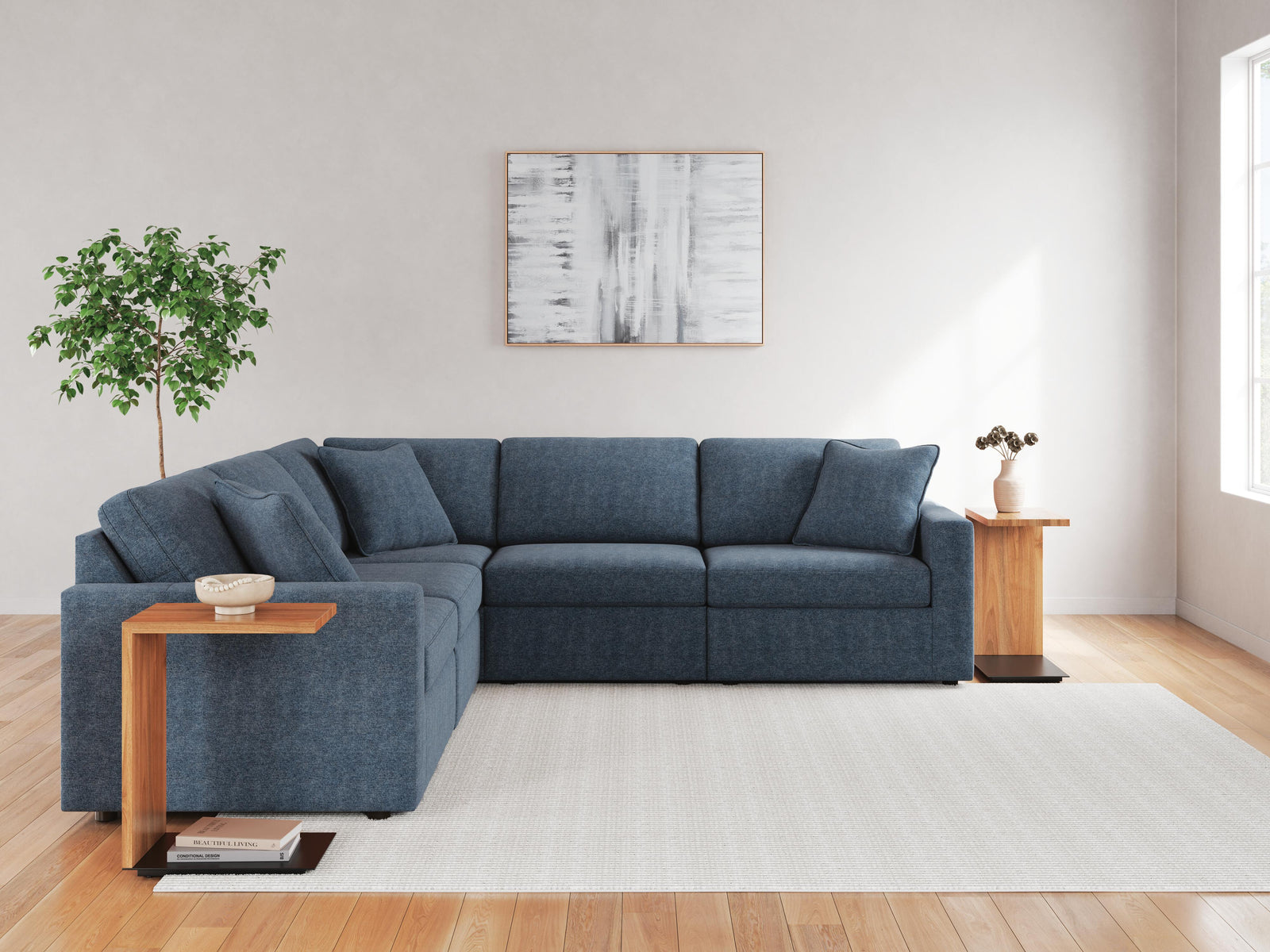 Modmax 5-Piece Sectional and Ottoman (92121-SI) - Image 11
