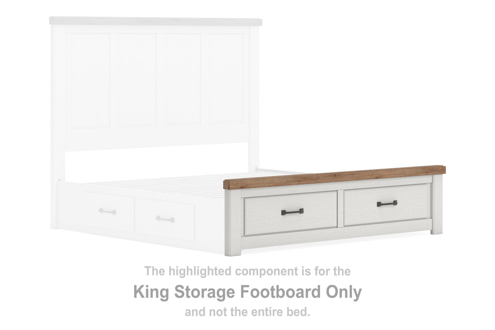 Savonport Storage Footboard - White/Brown (B4615-SI) - Image 3