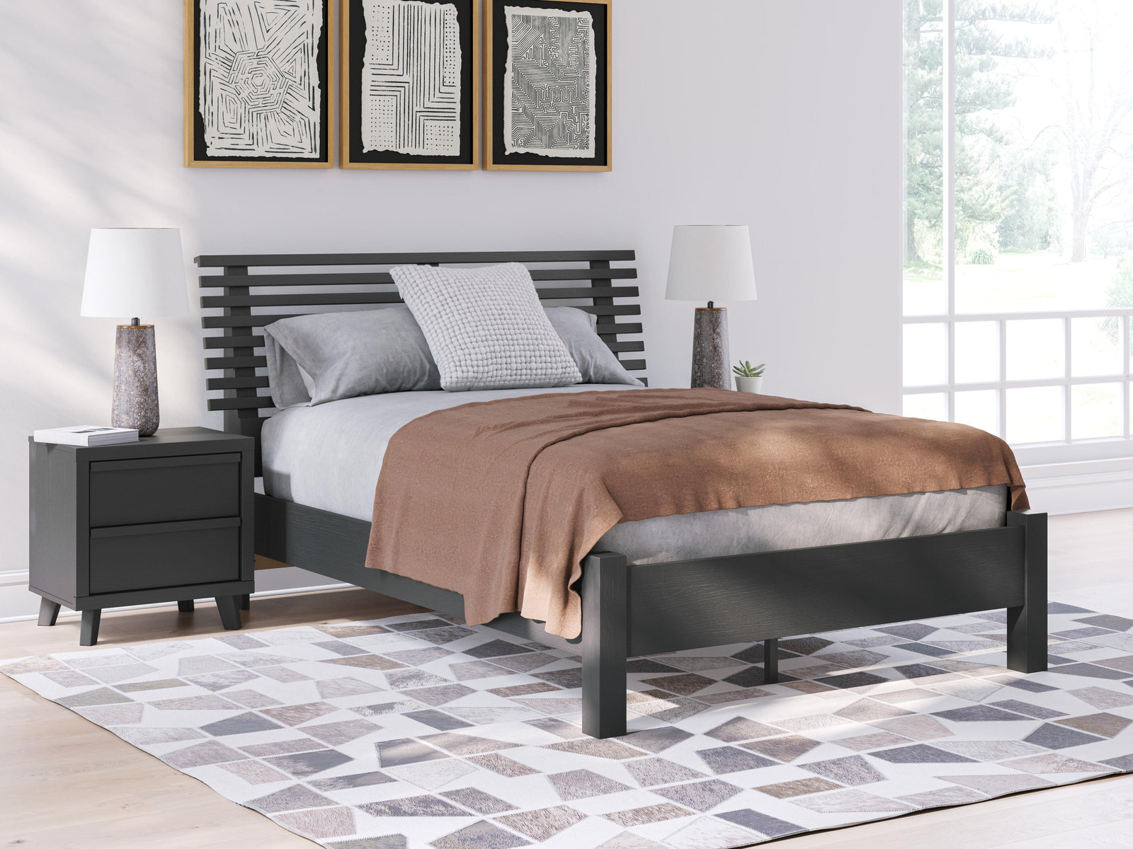 Danziar Slat Panel Bed (Youth) - Black (B1013-SI) - Image 5