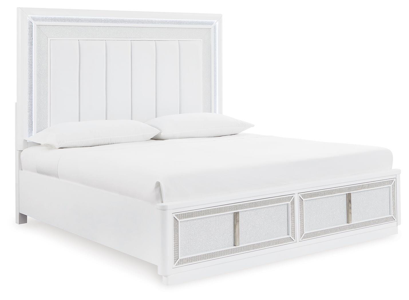 Chalanna Upholstered Storage Bed - White (B822-SI)