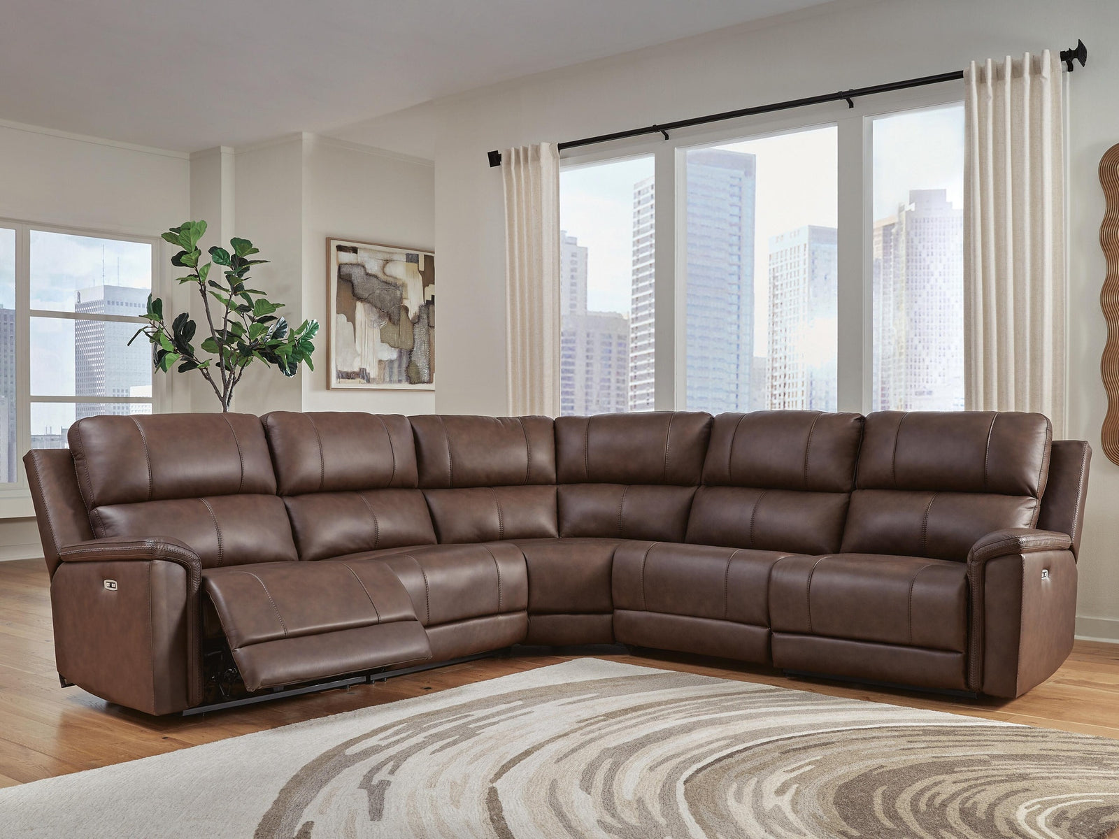 Bleckley 5-Piece Power Reclining Sectional (PCU12001-SI) - Image 2