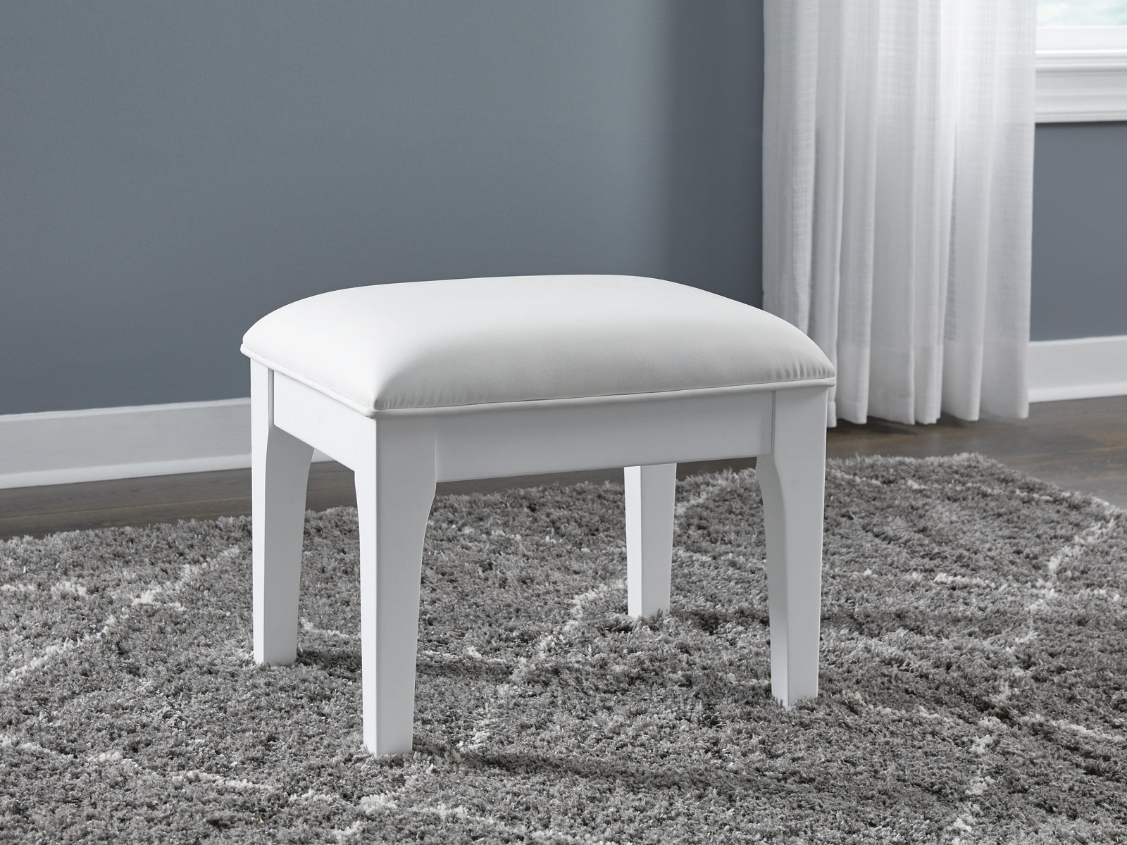 Chalanna Vanity Stool (Youth) - White (B822-SI) - Image 2